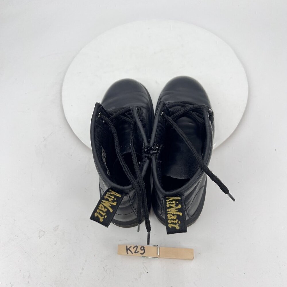 Dr. Martens 1460 J Women Size 5 Black Leather 8 Eye Side Zip Combat Boot - Picture 6 of 10